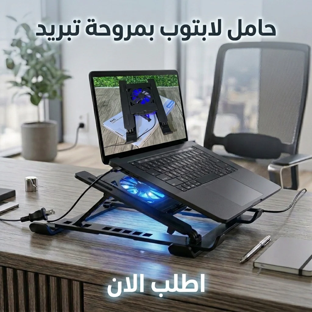 حامل لابتوب بمروحة تبريد